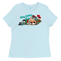 Baby Blue merry christmas y'all kentucky Ladies Tee - CowhideDigitalArt