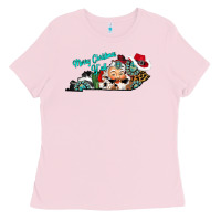 Bubblegum Pink merry christmas y'all kentucky Ladies Tee - CowhideDigitalArt