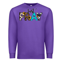 Purple Just Pray Premium Sweatshirt - RanaPortraitStore