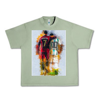 Oil Green messi and ronaldo Urban Heavy Tee - linhVisuals