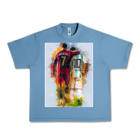 Pebble Blue messi and ronaldo Urban Heavy Tee - linhVisuals