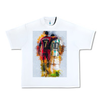 White messi and ronaldo Urban Heavy Tee - linhVisuals