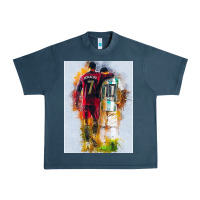 Midnight Navy messi and ronaldo Urban Heavy Tee - linhVisuals