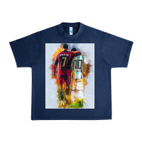 Navy messi and ronaldo Urban Heavy Tee - linhVisuals