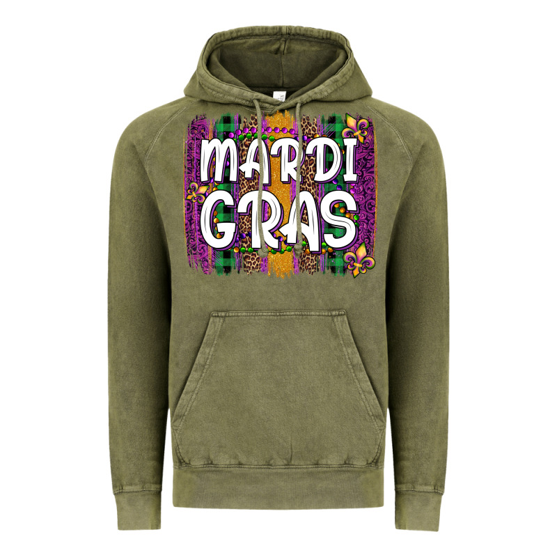 Mardi Gras Fleur De Lis Brush Stroke Vintage Hoodie by Artiststas | Teevron