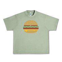 Oil Green vintage burger print Urban Heavy Tee - linhVisuals