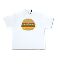White vintage burger print Urban Heavy Tee - linhVisuals