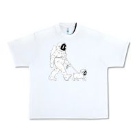 White walking the dog astronaut Urban Heavy Tee - linhVisuals