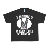 Pigment Black boston terrier t  shirtfunny boston terrier dog gift i m only talking Urban Heavy Tee - linhVisuals