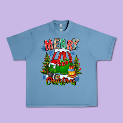 Merry Christmas Car Urban Heavy Tee Designed By Cowhidedigitalart