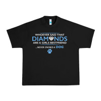 Black whoever said that diamonds are a girls best friend never owned a dog Urban Heavy Tee - linhVisuals