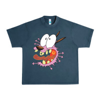 Midnight Navy courage the cowardly dog Urban Heavy Tee - linhVisuals