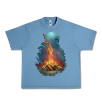 Pebble Blue Souls Bonfire Urban Heavy Tee - linhVisuals