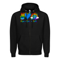 Black Peace Love Pride Zipper Hoodie - Jasminsmagicworld