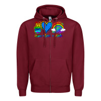 Burgundy Peace Love Pride Zipper Hoodie - Jasminsmagicworld