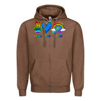 Chestnut Peace Love Pride Zipper Hoodie - Jasminsmagicworld