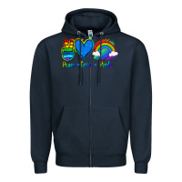 Navy Peace Love Pride Zipper Hoodie - Jasminsmagicworld