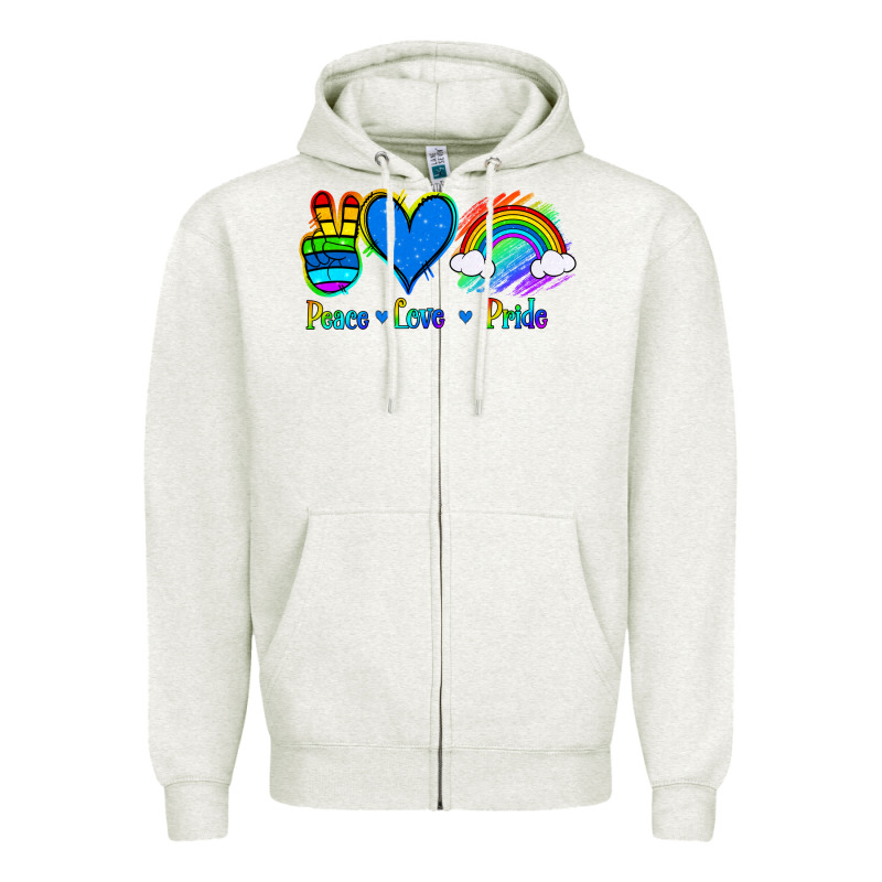 Peace Love Pride Zipper Hoodie by Jasminsmagicworld | Teevron