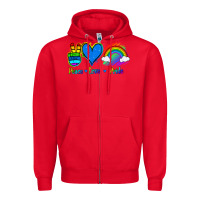 Red Peace Love Pride Zipper Hoodie - Jasminsmagicworld