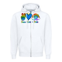 White Peace Love Pride Zipper Hoodie - Jasminsmagicworld