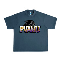 Midnight Navy Prairie View A&M Panthers And Lady Panthers Rectangle Patch Urban Heavy Tee - linhVisuals