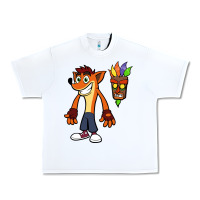 White CRASH BANDICOOT Urban Heavy Tee - linhVisuals