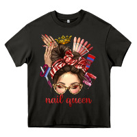 Asphalt nail queen messy bun with crown bbs Heavy Core Tee - BundleAndBundleShop