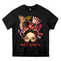 Black nail queen messy bun with crown bbs Heavy Core Tee - BundleAndBundleShop