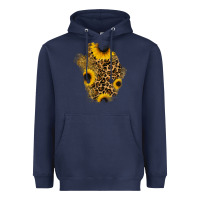 Navy glitter sunflowers leopard patch Heavyweight Hoodie - RanaPortraitStore