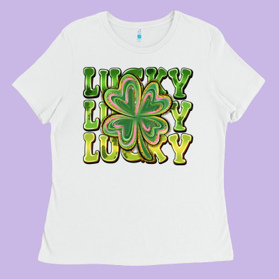 Lucky Clover Ladies Tee Designed By Cowhidedigitalart