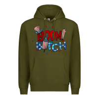 Army Green boom bitch 4th of july Premium Hoodie - BarkalooDesign