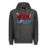 Charcoal Heather boom bitch 4th of july Premium Hoodie - BarkalooDesign