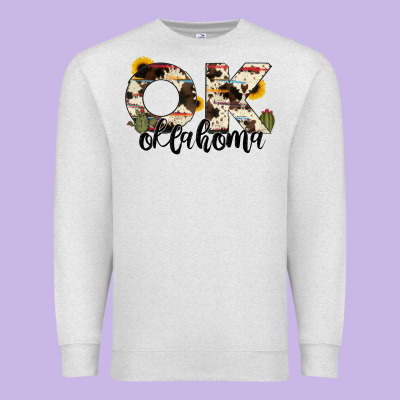 Oklahoma State Cowhide Serape Cactus Premium Sweatshirt Designed By Ranaportraitstore