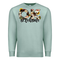Seafoam oklahoma state cowhide serape cactus Premium Sweatshirt - RanaPortraitStore