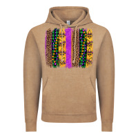 Vintage Coffee mardi gras fleur de lis and beads brush stroke Vintage Hoodie - Artiststas