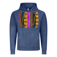 Vintage Denim mardi gras fleur de lis and beads brush stroke Vintage Hoodie - Artiststas