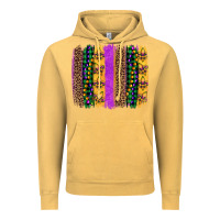 Vintage Mustard mardi gras fleur de lis and beads brush stroke Vintage Hoodie - Artiststas