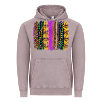 Vintage Zinc mardi gras fleur de lis and beads brush stroke Vintage Hoodie - Artiststas