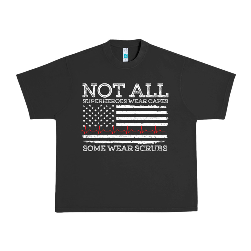 Nurses Not All Superheroes Wear Caps Some Wear Scrubs Nurse Supportive Urban Heavy Tee by linhVisuals | Teevron