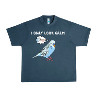 Midnight Navy parakeet bird biting finger funny i only look calm Urban Heavy Tee - linhVisuals