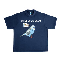 Navy parakeet bird biting finger funny i only look calm Urban Heavy Tee - linhVisuals