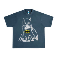 Midnight Navy catman tshirt Urban Heavy Tee - linhVisuals