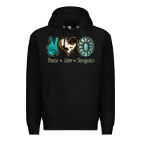 Black Peace Love Turquoise Premium Hoodie - Jasminsmagicworld