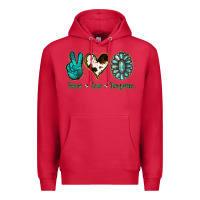 Cardinal Peace Love Turquoise Premium Hoodie - Jasminsmagicworld