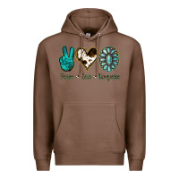 Chestnut Peace Love Turquoise Premium Hoodie - Jasminsmagicworld