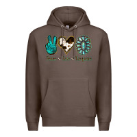 Coffee Peace Love Turquoise Premium Hoodie - Jasminsmagicworld