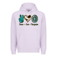 Lilac Peace Love Turquoise Premium Hoodie - Jasminsmagicworld
