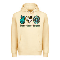 Pina Colada Peace Love Turquoise Premium Hoodie - Jasminsmagicworld