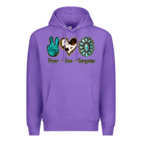 Purple Peace Love Turquoise Premium Hoodie - Jasminsmagicworld