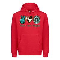 Red Peace Love Turquoise Premium Hoodie - Jasminsmagicworld